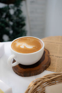 Close-up of coffee on table