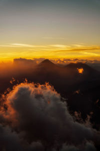 Scenic view of dramatic sky during sunset