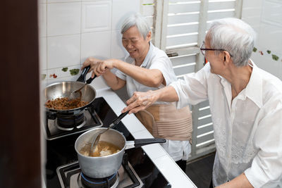 People having food at home