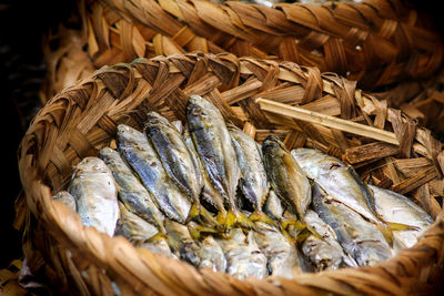 Close-up of fish for sale in market