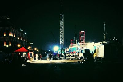 Illuminated city at night
