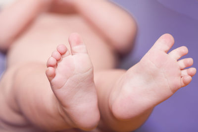 Close-up of baby feet