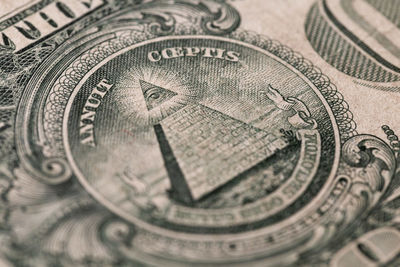 Close-up of navigational compass