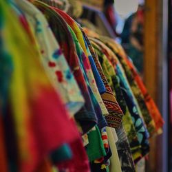 Close-up of multi colored for sale in market