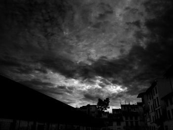 Low angle view of building against cloudy sky