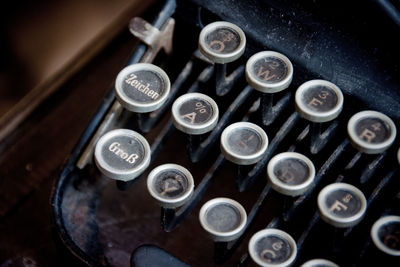 Full frame shot of typewriter