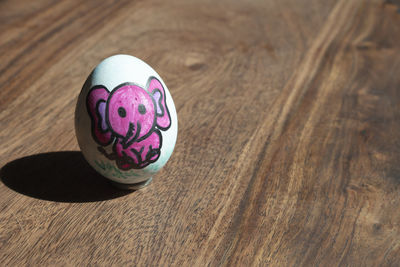 High angle view of eggs on table