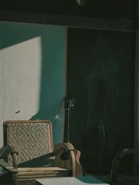 Empty chairs and table at home