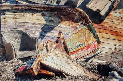 Abandoned rusty boat