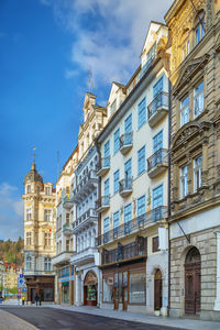 Street in karlovy vary city center, czech republic