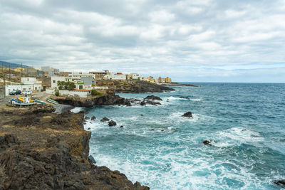 Cliff beach playa de las carretas in tenerife