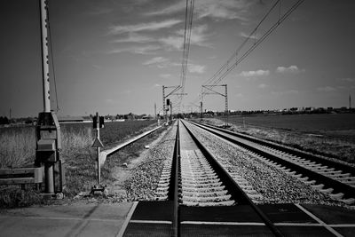 Railroad tracks against sky