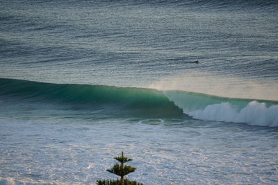 Sea waves rushing towards shore