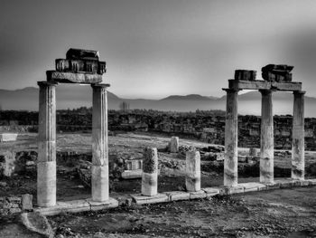 Old ruined columns at hierapolis