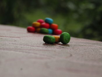 Close-up of multi colored fruits on table