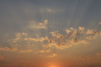 Low angle view of sky during sunset