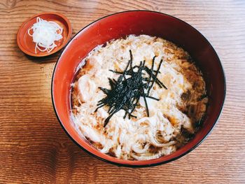 Close-up of food in bowl on table