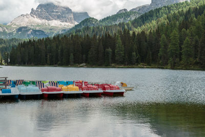 Scenic view of lake against mountains