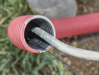 Close-up of red pipe