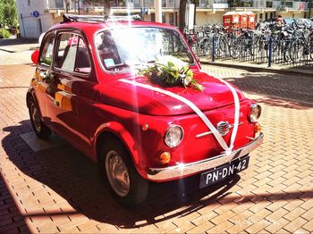 View of car on city street