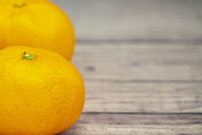 Close-up of orange on table