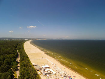 High angle view of beach against sky