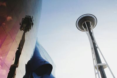 Low angle view of tower against sky