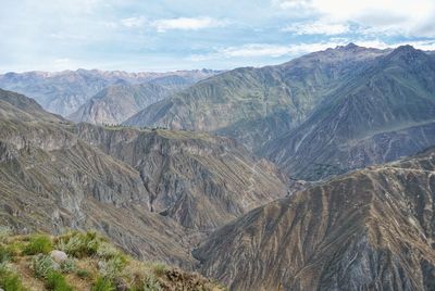 Scenic view of mountains against sky