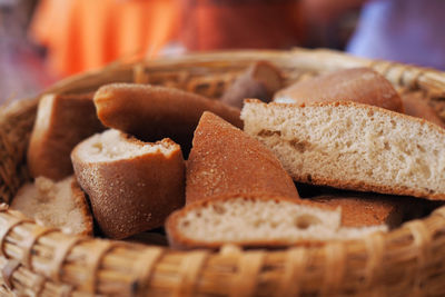 Close-up of bread in basket