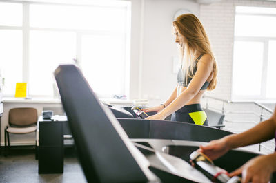 Women exercising in gym