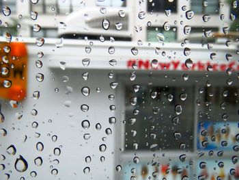 Close-up of raindrops on glass