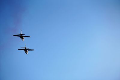 Two fighter planes flying in clear sky