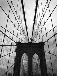 Low angle view of suspension bridge