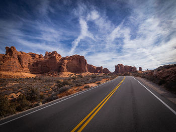 Down the road in arches national park, ut
