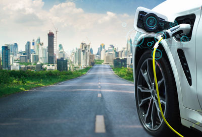 Low angle view of car on road