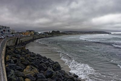 Scenic view of beach against sky