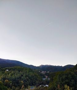 Scenic view of mountains against clear sky