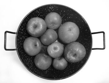High angle view of fruits in bowl