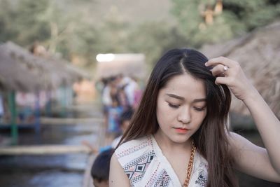 Portrait of a beautiful young woman