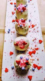 Close-up of cupcakes on table