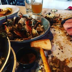 Close-up of food on table