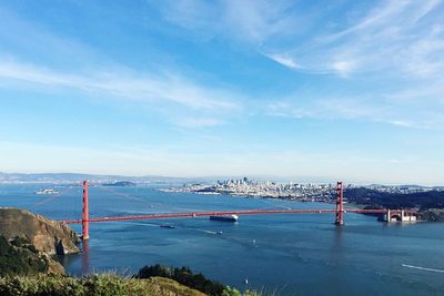 Suspension bridge over sea