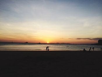 Scenic view of sea at sunset