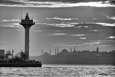 Lighthouse in sea