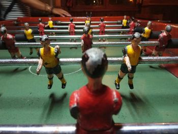 Close-up of foosball