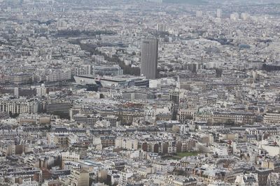 High angle view of city buildings