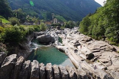 Stream flowing through rocks