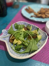 Green salad on plate