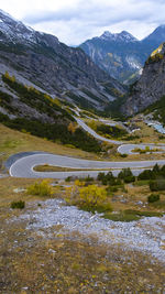 Strada del passo dello at passo dello stelvio on october at bormio italy.