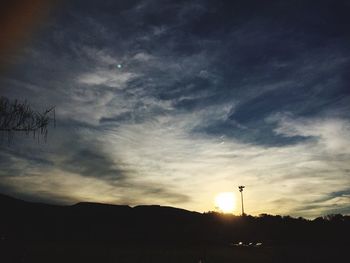 Silhouette of landscape at sunset